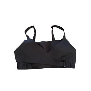 Lululemon Women's Black Super Soft Adjustable Front-Wrap Sports Bra Size Medium
